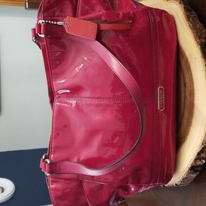 Coach shoulder bag, large. Shiny Hot pink